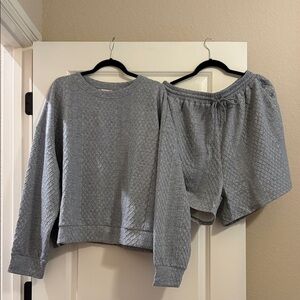 ODDY Textured Gray Lounge Wear